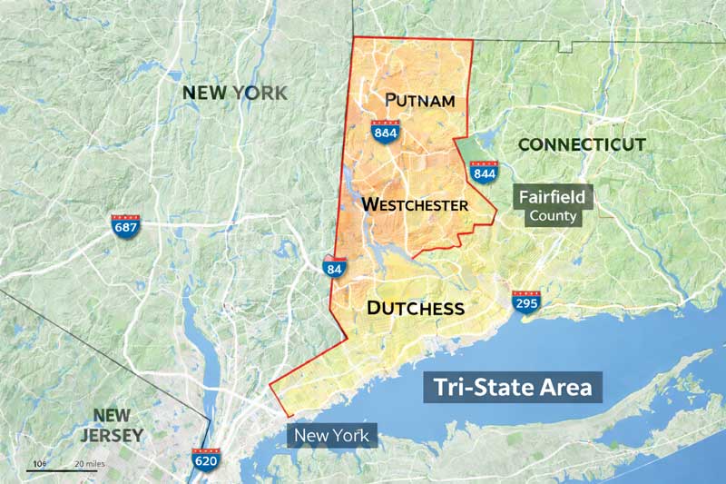 Map of the Hudson River Valley